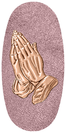 DASOV 516 BZ SH OR Bronze Praying Hands Shimmer Orchid Background